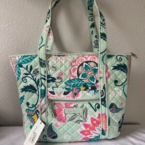 Vera Bradley Green and Pink Artistic Tote Bag